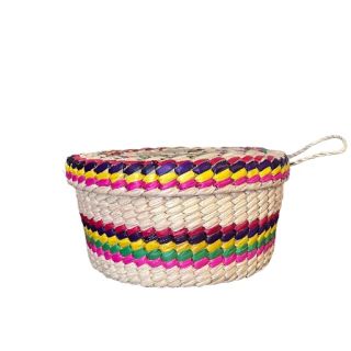 Tortillero - Håndlavet Solid Halmkurve med Bølje - ø22cm