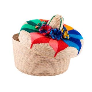 Tortillero - Håndlavet halmkurv med Sombrero Låg ø20cm